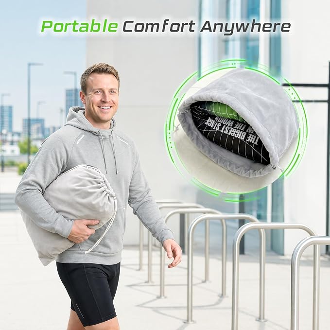 Gel Stadium Seat Cushion for Bleachers, Double Thick Cooling Breathable | Non-slip Base and Washable Zip Cover, Portable Carry Bag, Sports Games, Stadium Seats, Outdoor Events, Office Chair - Image 7