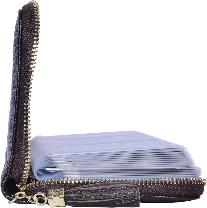 Easyoulife Credit Card Holder Wallet Womens Zipper Leather Case Purse RFID Blocking - Image 3