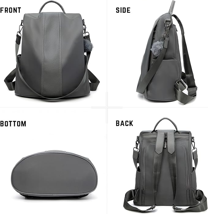 PINCNEL Women Backpack Purse Waterproof Nylon Anti-theft Rucksack Lightweight Shoulder Bag - Image 7