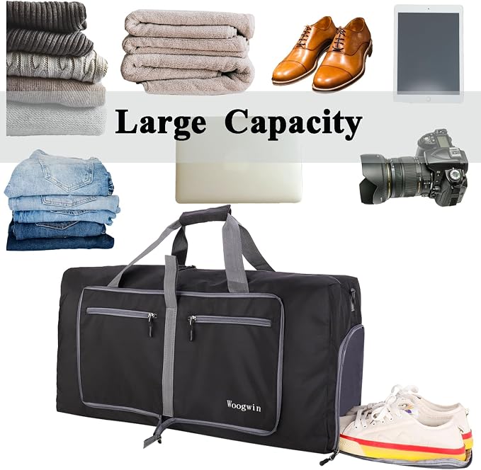Woogwin Travel Duffel Bag Large Foldable Waterproof Overnight Bag for Beach Swim Bags Pool Sports Gym - Image 5