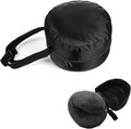 Neck Pillow Bag, Compresses Neck Pillow Case with Zipper, Quick Release Clasp Attaches to Luggage for Travel, Journey Airplane Train, Pillows Not Included, Black by Unknown
