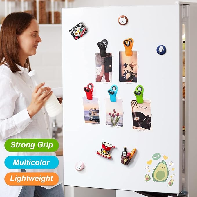 JETMORE 20 Pack Chip Clips, Food Clips, Magnetic Bag Clip for Chips, Snack | Built-in magnets add fridge-side storage, heavy-duty chip clips seal snacks, while kitchen clips keep pantry bags organized - Image 2