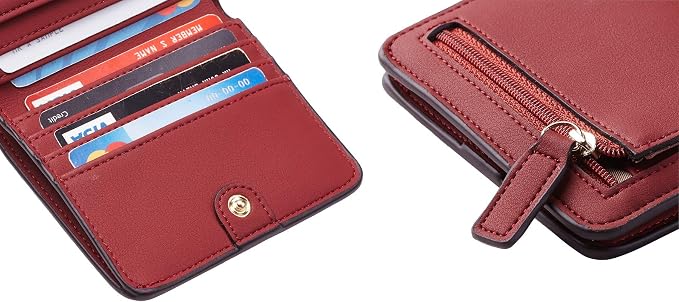 Toughergun Women’s Small Slim Leather Wallet with RFID Protection, Compact Bifold Mini Purse with Clear ID Window - Image 7