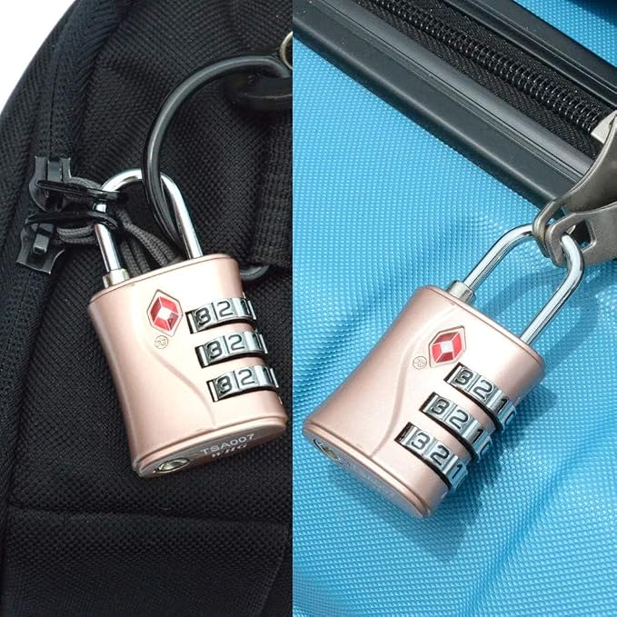 ZHEGE TSA Lock for Luggage, 3 Digit Travel Lock for Suitcase (Rose Gold) | Ideal for Backpack, Baggage - Image 5