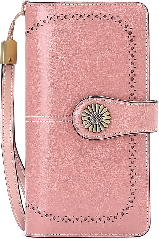 SENDEFN Wallets for Women Leather Credit Card Holder with RFID Blocking Large Capacity Wristlet | with RFID Blocking - Image 7