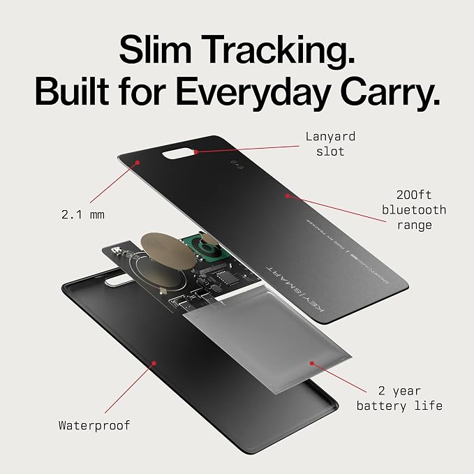 KeySmart SmartCard Lite 2 Year Battery Wallet Tracker for iPhone | Compatible with Apple Find My App, Long-Lasting Single-Use 2-year Battery Life, Slim Tracking Card - Image 2