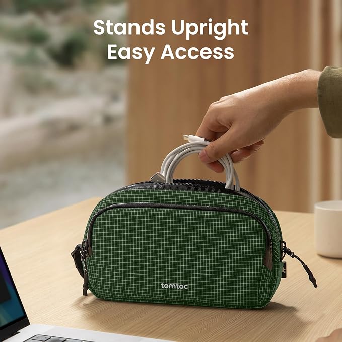 tomtoc Electronic Organizer Travel Case Performance, Dual Compartment Bag | Water Resistant Cable Organization Storage for Charger, Cord, Phone, Hard Drive, Power Bank, Accessories Travel Essentials - Image 4
