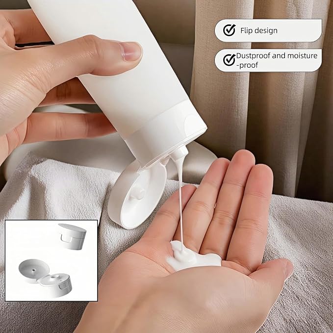 Chinshwehaw Portable Travel Bottles Set, Silicone Squeeze Containers, White, 3-Pack (30ml, 60ml, 100ml), Leakproof, Wide Mouth Design, BPA-Free, TSA Approved for Toiletries, Shampoo, Lotion (White) - Image 5
