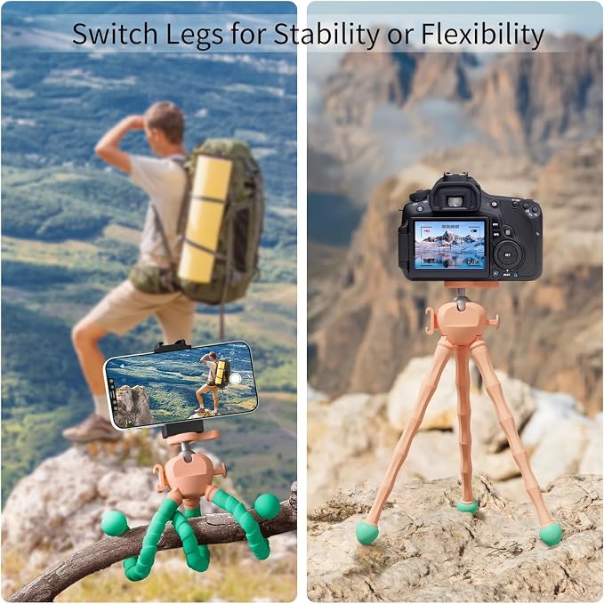 Phone Tripod with Wireless Remote - 2 in 1 Replaceable Flexible Tripod for iPhone, Portable Selfie Stick for Video Recording Vlogging - Compatible with iPhone Android Go Pro, Digital Camera - Image 3