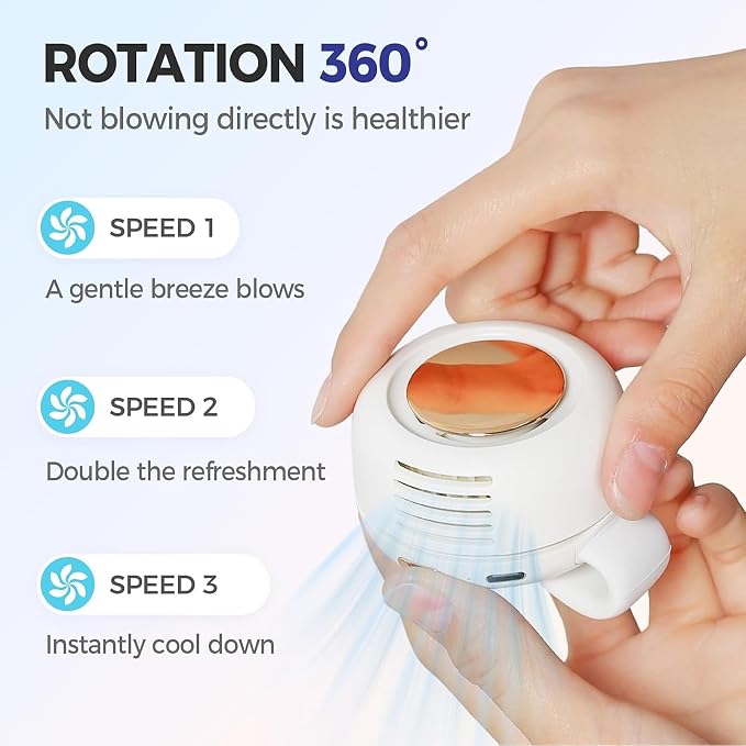 Portable Clip on Fan Mini USB Rechargeable, Small Clip on Fan for Shirt Bag 360° Rotation, Strong Airflow Quiet, Personal Handheld Fan Hands Free Outdoor - Image 5