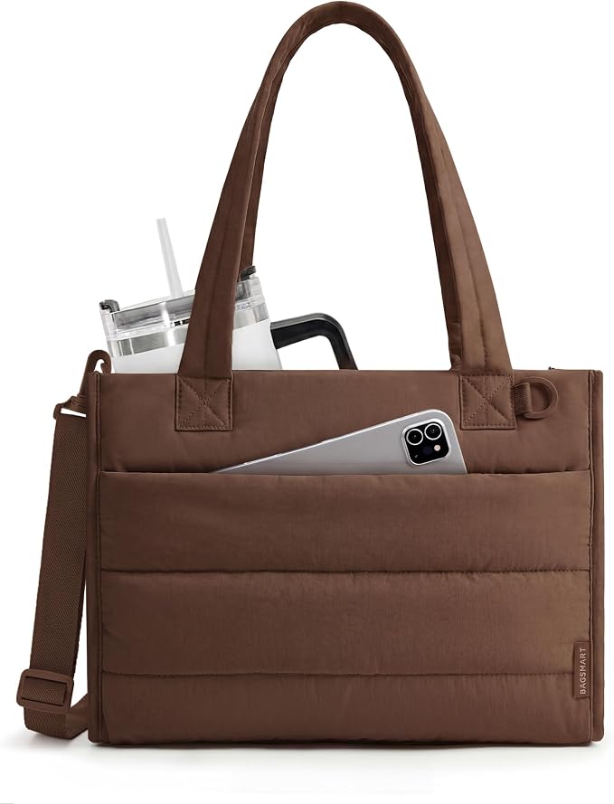 BAGSMART Small Tote Bag for Women, Work Teacher Bag with Zipper Closure by BAGSMART