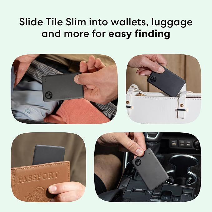Life360 Tile Slim - Wallet Finder, Bluetooth Tracker and Item Locator for Luggage Tags, Passports and More. Both iOS and Android Compatible. Phone Finder. 1-Pack (Black) - Image 2