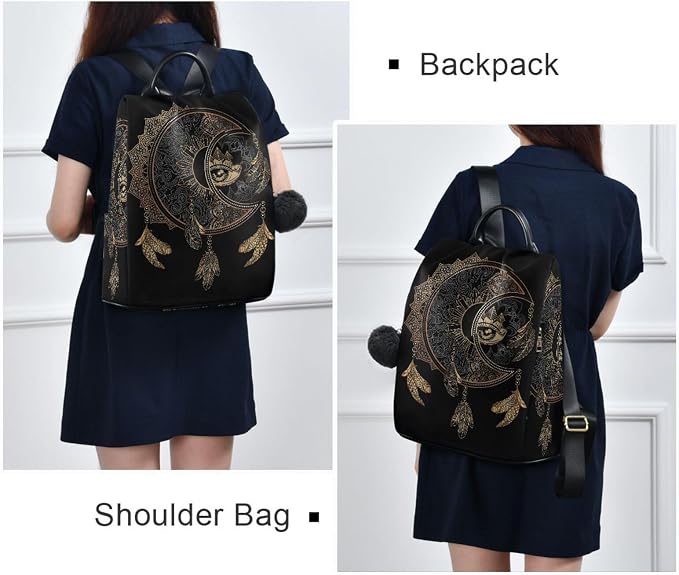ALAZA Boho Crescent Moon Dreamcatcher Backpack Purse for Women Anti Theft Fashion Back Pack Shoulder Bag - Image 7