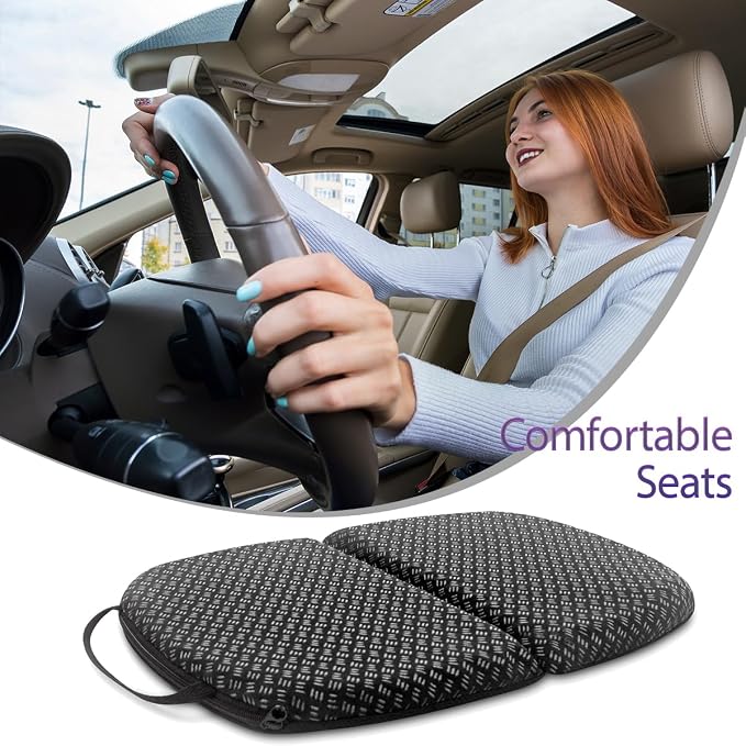 Foldable Gel Seat Cushion for Travel, Portable Chair Cushion of Airy Cooling Gel, Honeycomb Seat Cushion for Stadium & Park Bench, Portable Chair Cushion for Pressure Relief (0.9-Inch Thick, Black) - Image 4