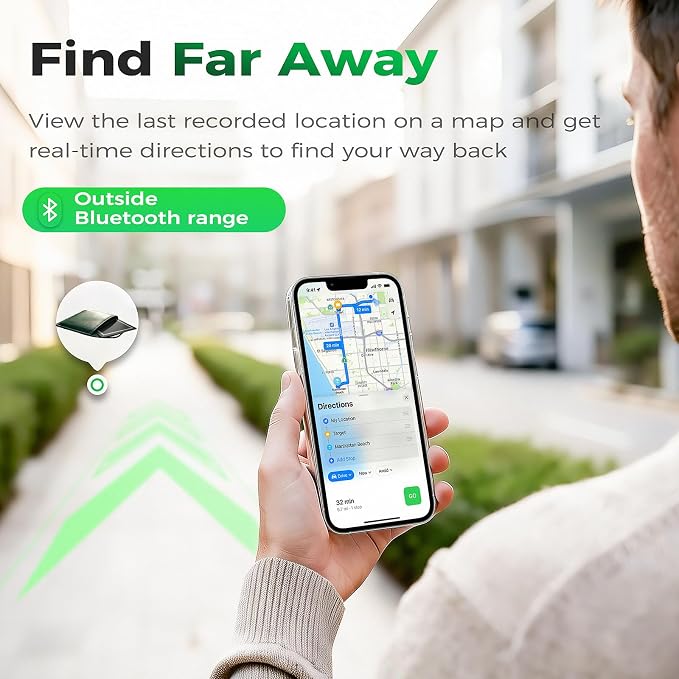 [3-Pack] 1 Wallet Tracker Card & 2 Air Tracker Tags, Ultra-Slim 0.07in Smart Finder Compatible with Apple Find My (iOS Only), Rechargeable Item Locator for Keys,Wallet,Luggage,Passport,Backpack - Image 7