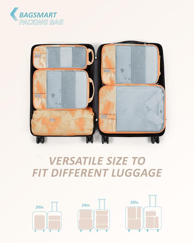 BAGSMART Compression Packing Cubes for Travel Essentials | 14 Set /6 Set /4 Set/2 Set, Lightweight, Durable - Image 4