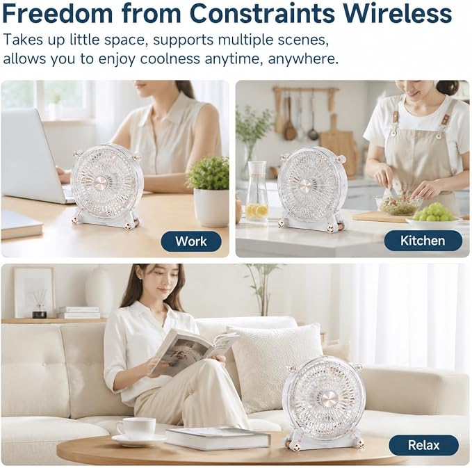 Desk Table Fan Electric Portable, USB Desk Fan, 3 Speed Quiet Personal Fan with 45° Adjustable Tilt, Mini Fan for Office Bedroom Travel, Lightweight & Compact, Easy Clean Design - Image 5