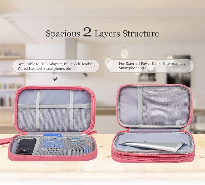 CAOODKDK Electronic Organizer Travel USB Cable Accessories Bag/Case,Waterproof for Power Bank,Charging Cords,Chargers,Mouse,Earphones Flash Drive - Image 5