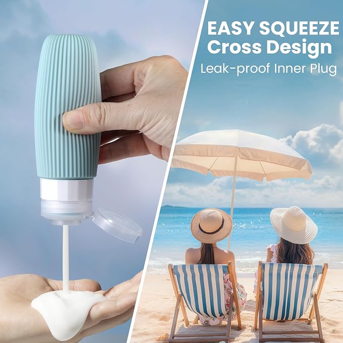 Travel Bottles for Toiletries TSA Approved 3oz Leak Proof Travel Size Toiletries, Travel Essentials with Toiletry Bag for Cosmetic Shampoo Conditioner Lotion - Image 4