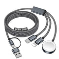 Travel Essentials for Apple Watch Charger,iPhone Charger,3 in 2 Type C/Lightning/Magnetic Travel Charging Cable,Portable Multi Charging Cable for Apple Watch, iPhone 17‑11,Samsung S26,Car–3.3ft by Accessoriesforphoneandelectricproducts