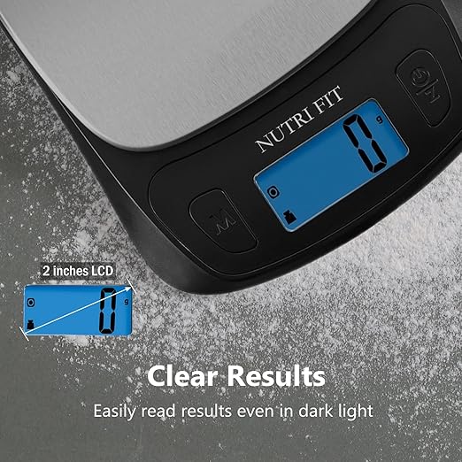 Kitchen Scales Digital Food Scale Cooking in Grams & Ounces Black | Stainless Steel, Max 11lb 1g Increment, Backlit LCD Screen, Baking Food Weight Scale for Sourdough Bread, Include Battery - Image 5