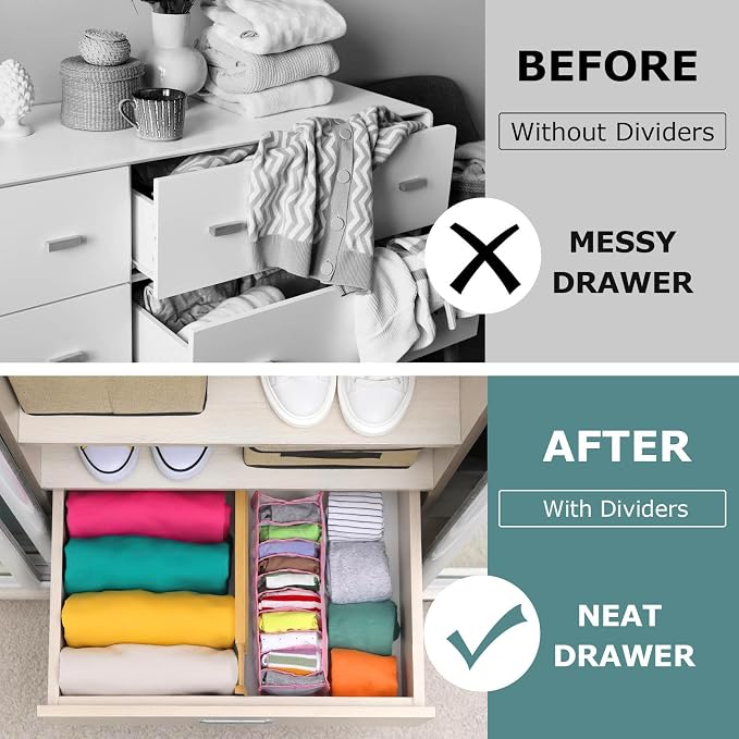 Kitchen Drawer Dividers 4 Pack Adjustable Bamboo Drawer Organizer | 17-22" Adjustable, Spring Loaded, Expandable Utensil Organizer, Works in Kitchen, Dresser, Bathroom, Bedroom, Closet - Image 2