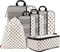 U+U 6 Set Compression Packing Cubes, Travel Organizers (Polka Dot) | Space-Saving & Drawstring Bag Included by UU