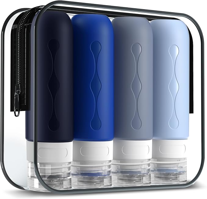 Gemice Travel Bottles - TSA Approved 3oz Containers, BPA Free, Leak Proof, Refillable Liquid Travel Accessories for Shampoo, Lotion, Soap by GemiceBeautyTools