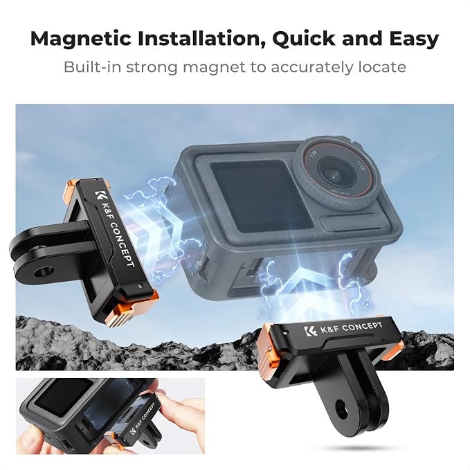 K&F CONCEPT Magnetic Quick Release Adapter Mount for DJI Osmo Action 5 Pro | 2 Pack Extension Base Bracket with 1/4" Adapter/Quick-Release Buckle for DJI Osmo Action 4/Action 3/Osmo 360 Accessories PP05 - Image 2