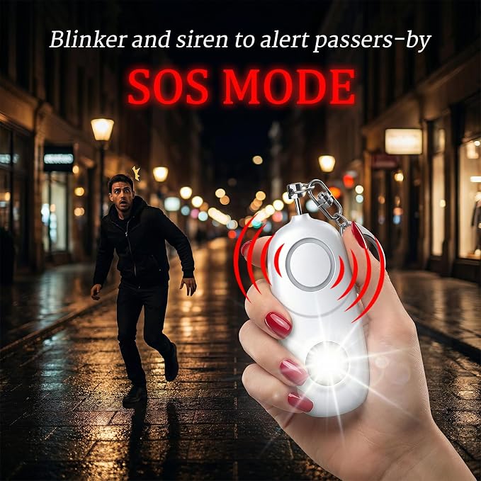Personal Alarm for Women Keychain Alarm: Qoosea 135dB Emergency Keychain Siren with Strobe Light Loud Siren for Women Kids Students Seniors Emergency Self-Defense for Night Sports - Image 7