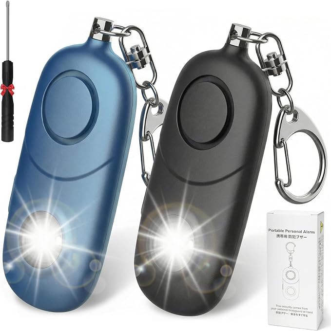 Personal Alarm for Women Keychain Alarm: Qoosea 135dB Emergency Keychain Siren with Strobe Light Loud Siren for Women Kids Students Seniors Emergency Self-Defense for Night Sports by Qoosea-US