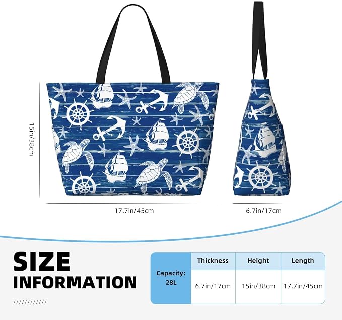 Beach Bag Tote Bags Waterproof Sandproof for Women Large Beach Tote Pool Bag Foldable with Zipper for Travel Weekend - Image 6