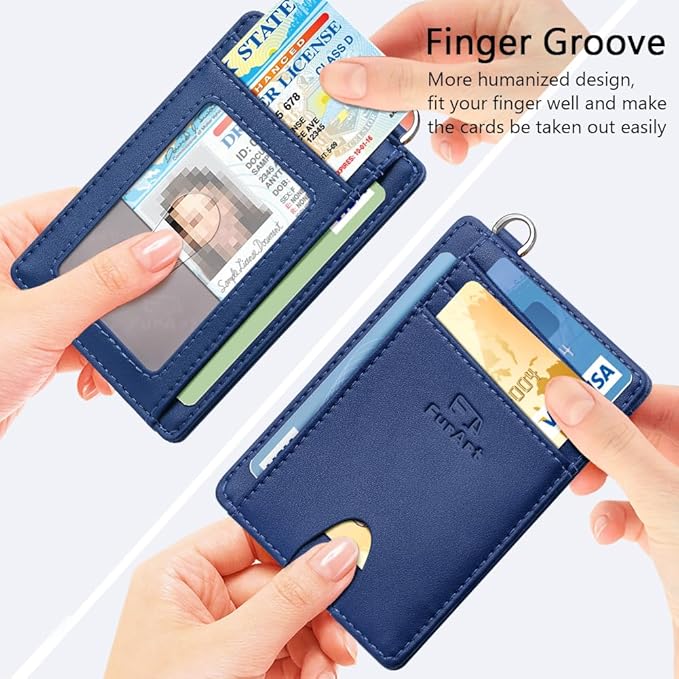 FurArt Slim Minimalist Wallet RFID Credit Card Holder for Men | slim minimalist compact rfid id window thin - Image 3