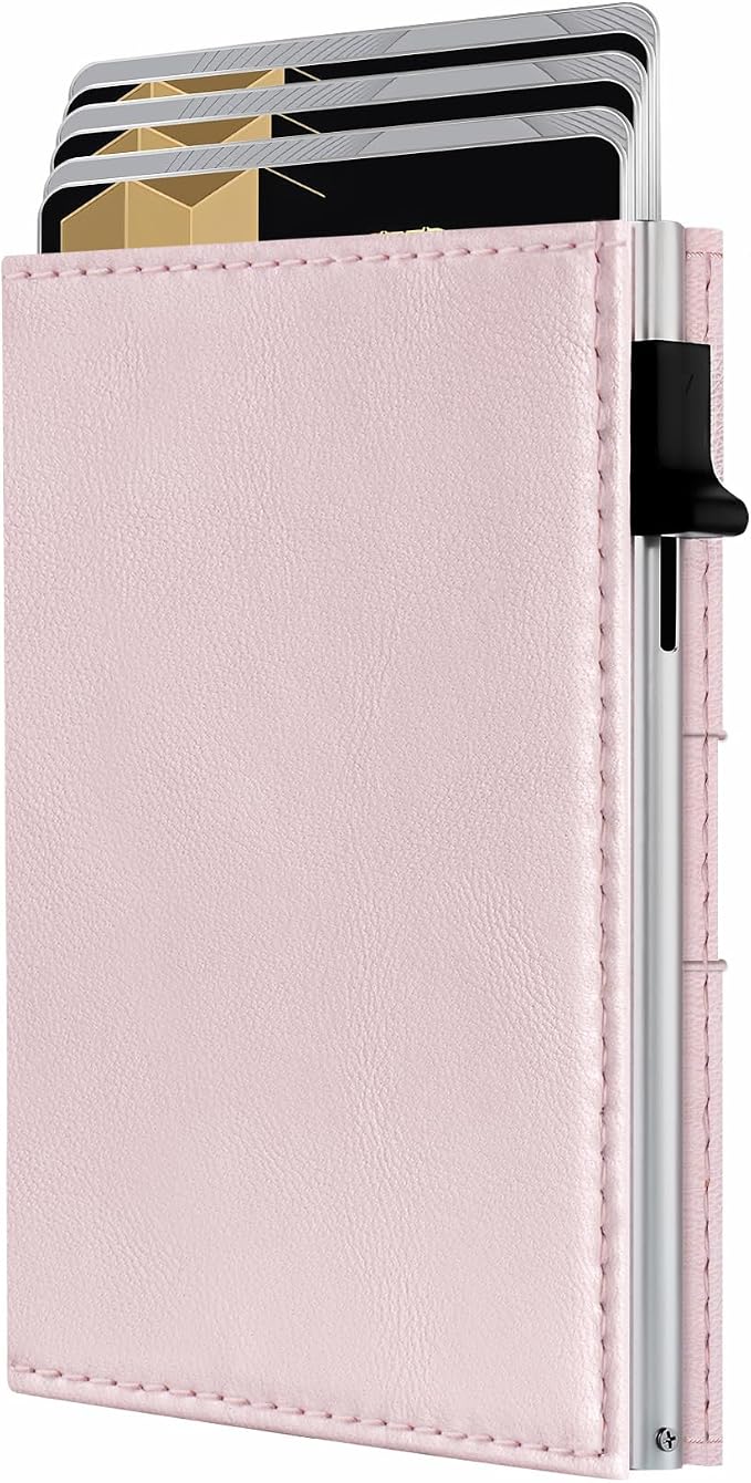QLD RFID Wallet Women - Small Slim Trifold Wallet Anti-Theft Pop up Card Holder, Minimalist, Ultra Thin, Front Pocket, Premium Leather, 9-11 Cards Capacity | ID Window | Cash Slot by QLDBrand