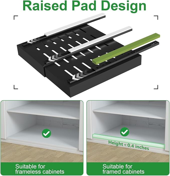 PAKETA 2 Pack Expandable Pull Out Cabinet Organizer,21" Deep | Pull Out Drawers for Cabinets with width from 12" to 20",Sliding Drawers for Cabinets with Upgrade 3 Slide Rails,hold 65 lbs - Image 5