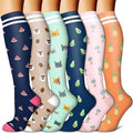 Copper Compression Socks for Women & Men (6 pairs) - Best Support for Nurses, Running, Hiking, Recovery by BLUEENJOY