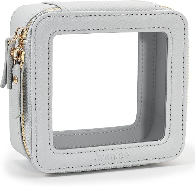 Aveniee Clear Makeup Bag Small, Mini Travel Toiletry Bag Cosmetic Bags Organizer, TSA Approved Clear Makeup Case Pouch with Zipper, Car Essentials for Women Men,Blue by Aveniee