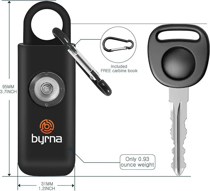 Byrna Banshee Personal Safety Alarm - 130db Loud Military Grade Self Defense Emergency Keychain Siren Device with LED Strobe Alert Light for Women, Men, Children, Elderly, Hikers and Runners (Pink) - Image 8
