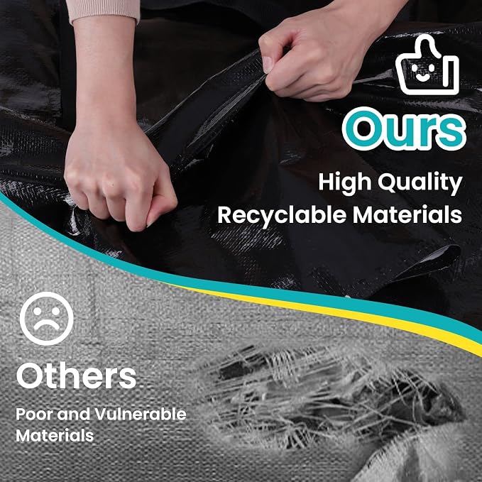 Extra Large Heavy Duty Moving Bags, 125L Packing Bags, 8 Pack | Storage bags with carrying handles serve as space-saving moving supplies and reusable totes for storage, camping and travel - Image 4