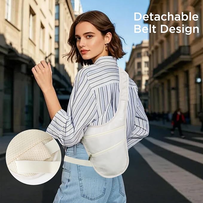 Crossbody Bag for Men Women Anti-Theft Money Belt for Travel Hidden Slim Passport Holder Mini Sling Bag Chest Belt Under Clothes to Protect Cash, Credit Cards, Phone - Image 5