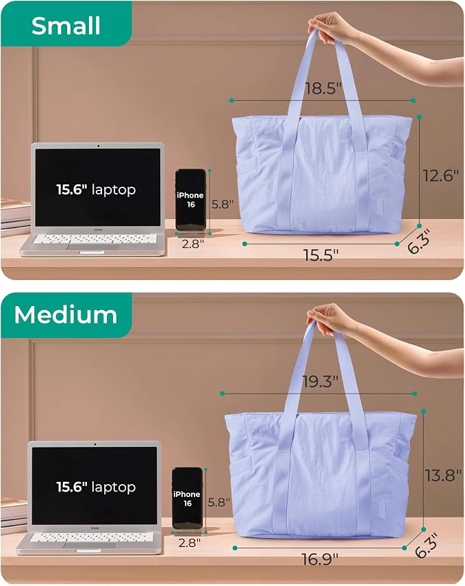 BAGSMART Tote Bag for Women, Tote Bag with Zipper Work Tote with Compartments Nurse Shoulder Hanbag for Travel, Gym - Image 6