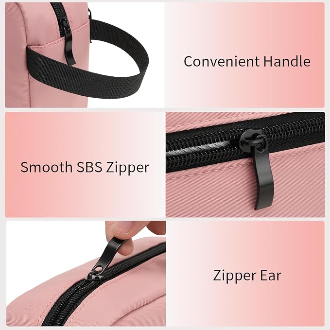 Travel Toiletry Bag for Men & Women, Hanging Cosmetic Organizer | Water-Resistant Fabric, Sturdy Handle, Lightweight Dopp Kit – Bathroom Toiletries, Makeup, Shaving, Grooming & Accessories - Image 6