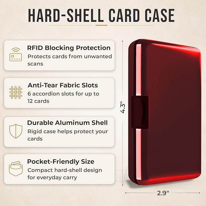 TopMost Aluminum Wallet, Card Case Wallet, Metal RFID Credit Card Holder for Men & Women, 6 Cotton Slots for 10-12 Cards And Bills, Rfd Protective - Image 2