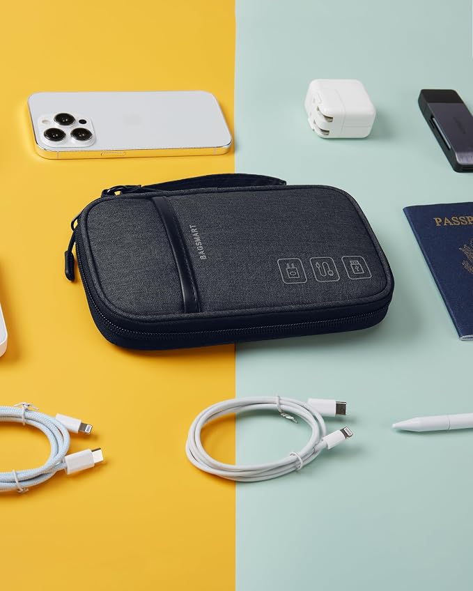 BAGSMART Cord Organizer Travel Cable Organizer Bag Tech Electronic Organizer Travel Case, Travel Essentials for Charger, Cable, Phone, Flash drive, Single Layer - Black | Travel Essentials, Tech Organizer Pouch, Cord organizer bag for Cables, Compact T... - Image 8