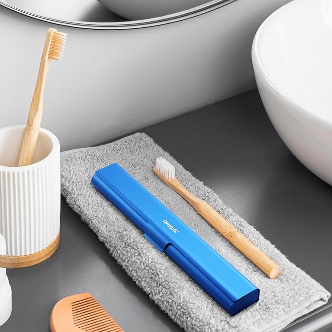 Aluminum Toothbrush Travel Case, Portable Travel Toothbrush Holder, Durable Manual Toothbrush Box Container for Traveling, Bathroom, Camping, Business Trip-Blue - Image 7