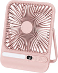 8000mAh Pink Portable Travel Fan with Timer&Ligh,Up to 28H Runtime | 7in,Ultra-Thin,LED Display,<42dB Quiet Operation,cruise approved,4 Speeds Wind,Rechargeable Battery Fan for hotel office by BIVBTP