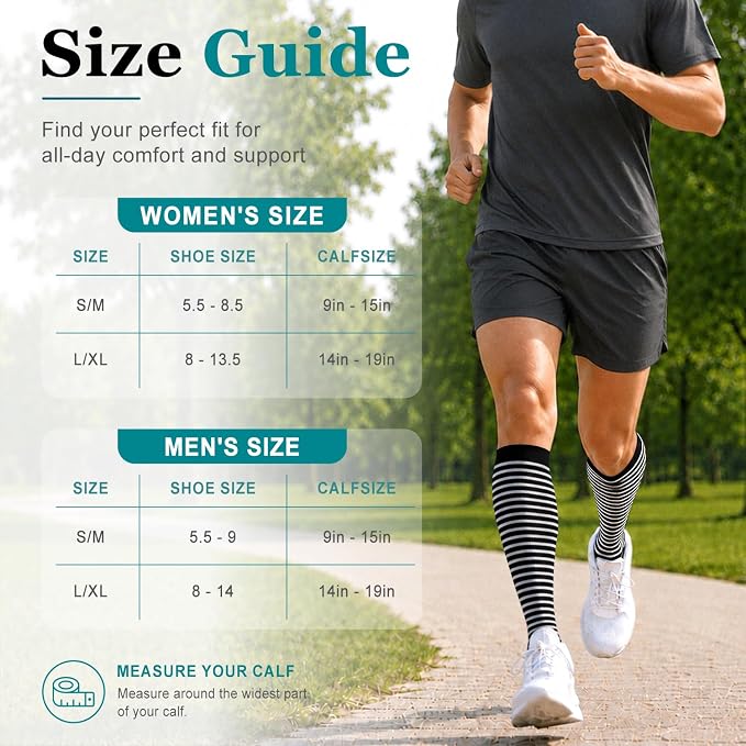 COOLOVER Copper Compression Socks for Women and Men(6 Pairs)-Best Support for Running, Athletic, Travel - Image 7