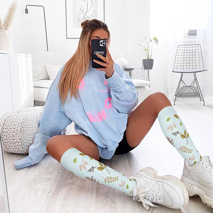 6 Pairs Compression Socks for Women & Men 15-20mmHg Knee High Socks | Graduated Compression Socks Supports Circulation, Ideal for Nurses Pregnancy, Travel, Flying, Running & Daily Wear - Image 7
