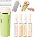 4 in 1 Travel Dispenser, Leak-Proof Travel Bottles with Storage Bag, 4 Refillable 30ml (1oz) Travel Containers for Toiletries, Portable Green Set for Shampoo, Body Wash, Lotion by Unknown