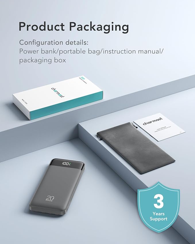 charmast Portable Charger Built-in Cables, 20000mAh Power Bank 6-Output | Travel Fast Charging Battery Pack for iPhone 17/16/15 Samsung Android, Flight-Approved, Multi-Device, USB-C & USB-A, LED % - Image 10